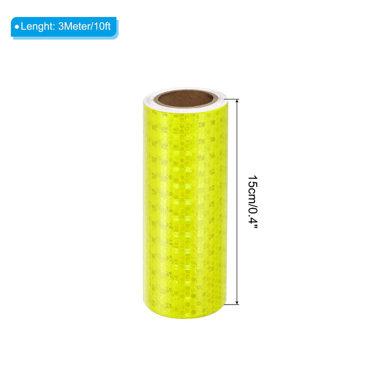PATIKIL Reflective Tape, 6 Inch x 10 FT Waterproof High Visibility Self-Adhesive Warning Safety Tape Reflective Stickers External Accessories for Cars Trucks, Fluorescent Yellow