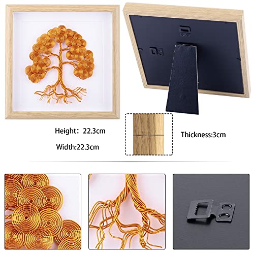 Rockcloud 8.8" Yellow Framed Aluminium Wire Life Tree Wall Decor