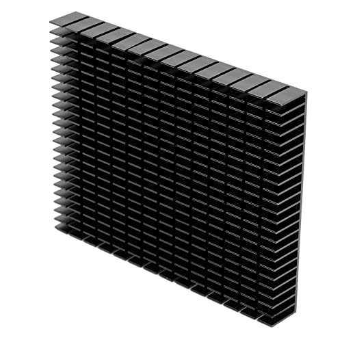 Smart Aluminum Heatsink, Electronic Component, Heatsink, Design, 150 x 120 x 20 mm, for CPU Amplifier, PCB Board (Black) black