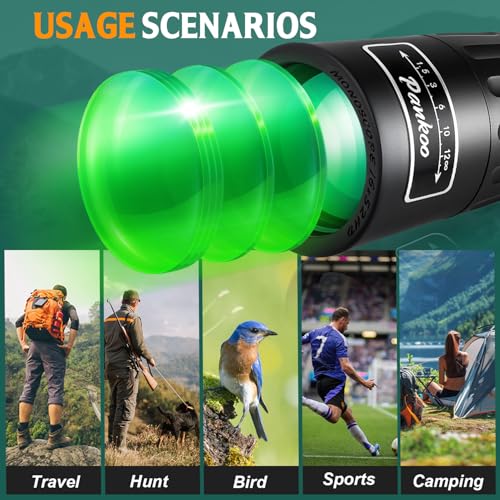 Pankoo 16X52 High Powered Monocular Telescope for Adults - Power Prism, Compact HD Scope, Perfect for Gifts, Hiking, Concert, Travelling & Bird Watching