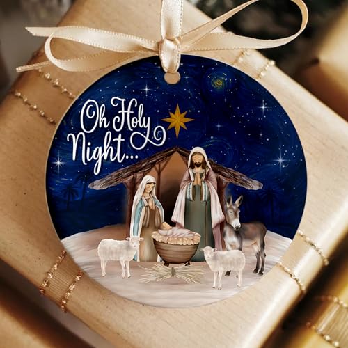 Nativity Ornament 2026 Oh Holy Night Religious Keepsake