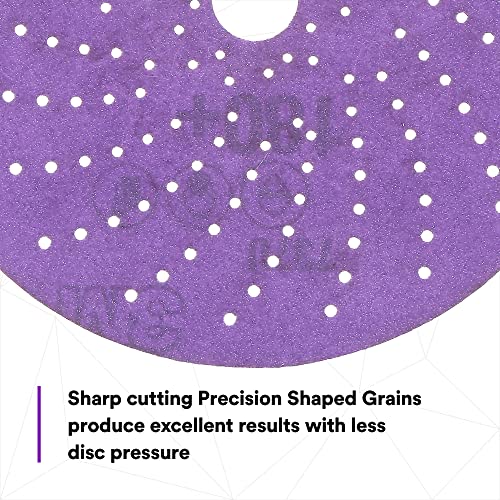 3M Cubitron II Hookit 737U 6-inch clean sanding abrasive disc, 180+ grit, hook-and-loop backing