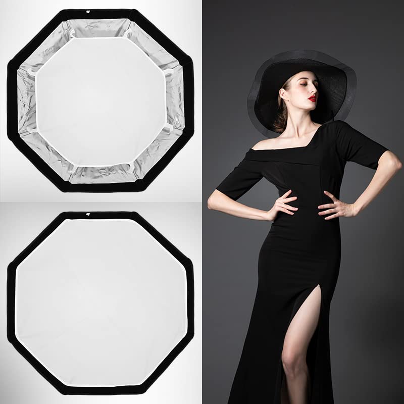 TRIOPO 25.6inch / 65cm Octabox Softbox, Bowens Mount Quick Release 25.6 Inches / 65 Cm