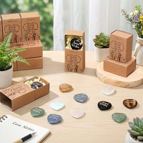 Motipuns 20 Sets Social Worker Appreciation Gifts Heart Pocket Hug Stones