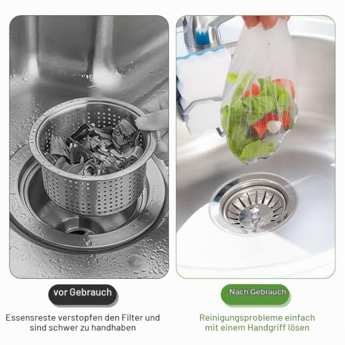 Pack of 300 Disposable Sink Filter, Kitchen Sink Strainer Bag, Elastic Sink Strainer Bag, Drain Strainer, Mesh Sewer Filter Bag, Rubbish Bag, Filter Net for Kitchen, Bathroom