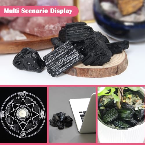 0.44lb Black Tourmaline Crystals, Natural Raw Black Tourmaline Stones
