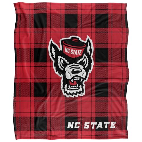 LOGOVISION North Carolina State University Campus Plaid Spirit Silky Touch Super Soft Throw Blanket 50"x60" 50" x 60"