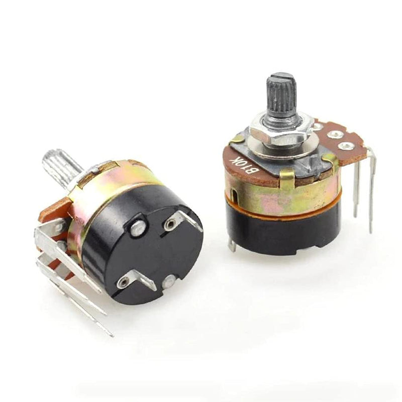 [Australia - AusPower] - PENGLIN 5PCS WH138 10K Ohm Rotary Potentiometer with Switch, 5-Piece Black Potentiometer Alloy Knob 