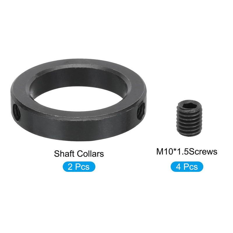 [Australia - AusPower] - MECCANIXITY Shaft Collar 2 Inch Bore Carbon Steel Set Screw Style Clamping Collars Black 2 Pcs 