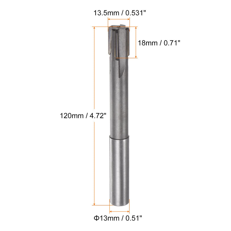 [Australia - AusPower] - sourcing map Clamping Reamer 13.5 mm H7 C1/K30 Carbide Tip Precision Straight Flutes Round Shank Lathe Machines Cutter 13.5mm 