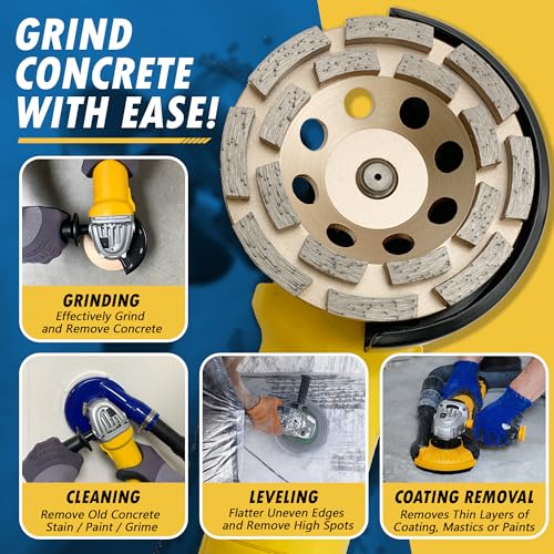 4" Diamond Grinding Wheel for Concrete 16 Dbl Row Segments 5/8"-11 4" - 16 Segs Premium Double Row - 5/8"-11 Arbor