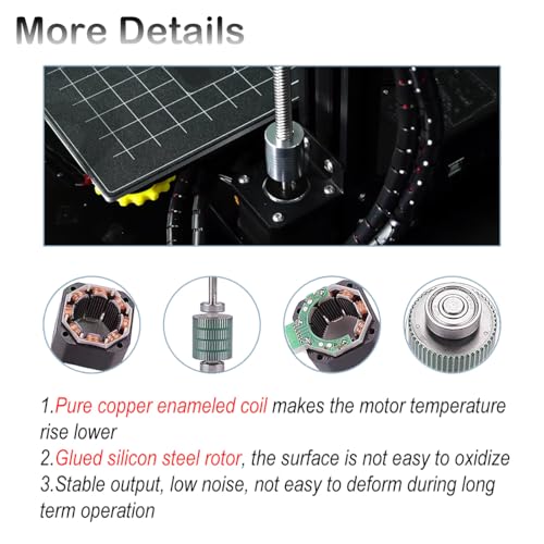 Nema 17 Stepper Motor 42 × 38mm DC 12V 3D Printer Stepper Motor 1.8° with 1m 2-Phase 4-Pin Wire Cable, Bracket, Coupling, for Creality CR-10 10S Ender 3 3D Printer/CNC Extruder/Y-axis
