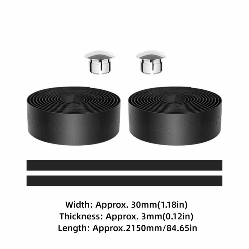 Bike Handlebar Tape, EVA PU Leather Bar Tape Wrap for Road Bike Better Grip Bicycle Handlebar Grip Tape with 2 Bar Plugs for Cycling Riding