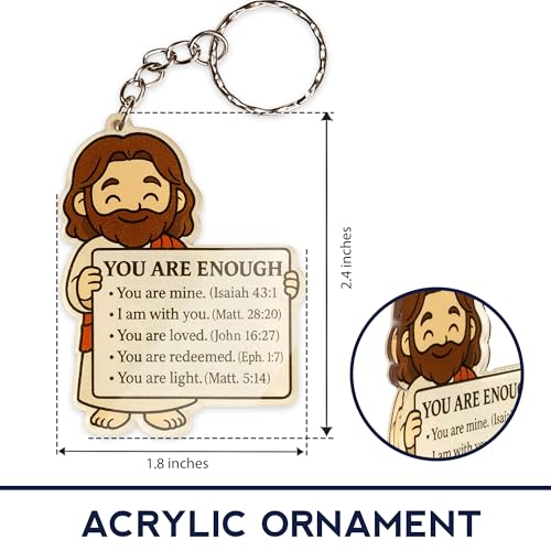 Jesus Keychain for Women Men – Christian Gifts, Religious Key Chain with Bible Verse, Faith Based Accessories for Believers Jesus