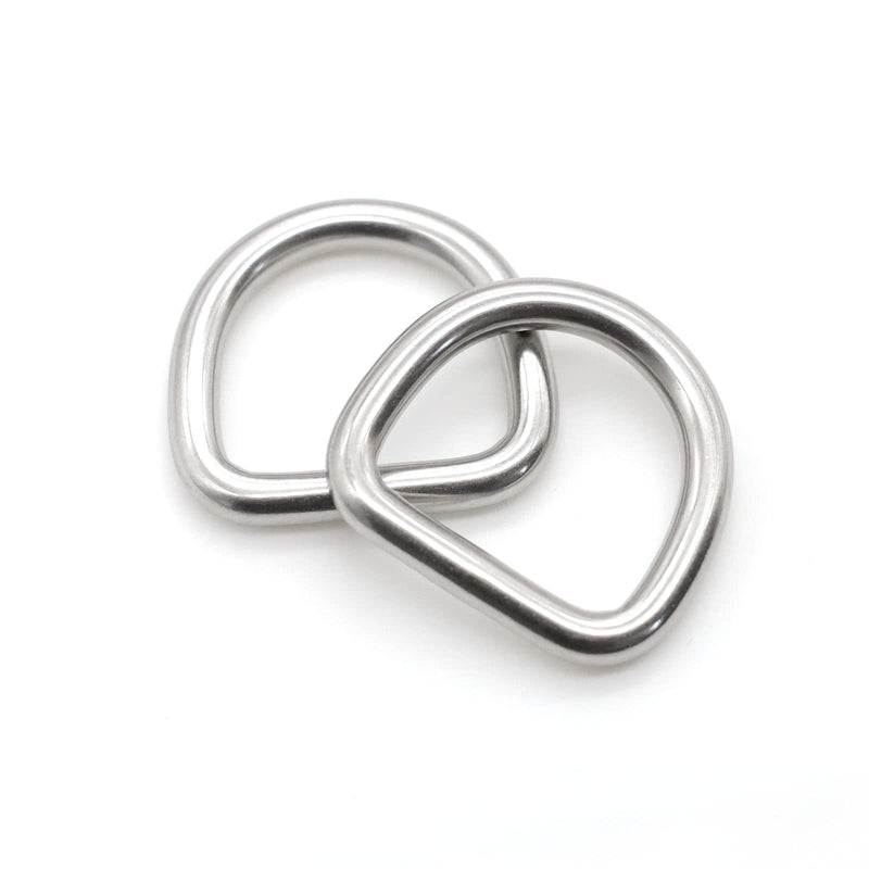 [Australia - AusPower] - 10 Pcs 304 Stainless Steel Heavy Duty Welded D Ring Solid Metal D Rings for Camping Belt, Dog Leashes Hardware 5mm×25mm×22mm 