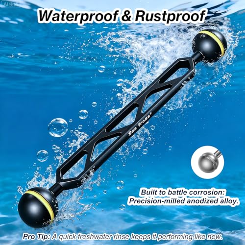 Sea frogs 2PCS 6 Inch Dual Ball Arm for Underwater Lighting 6.0" Double Ball Arm, 2pcs