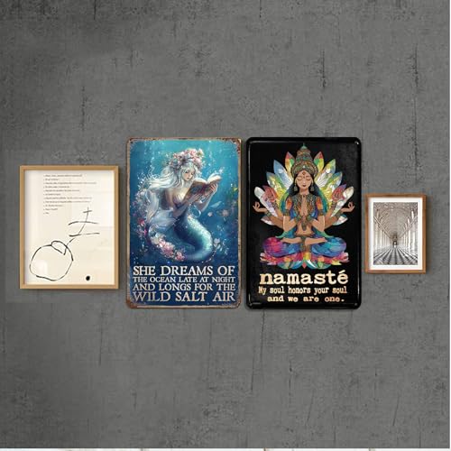 Funny Metal Sign,Namaste My Soul Honors Your Soul 8x12 Inch Black -9