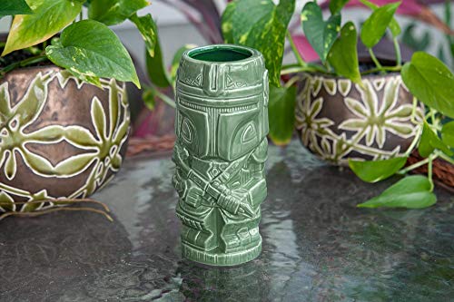 Geeki Tikis Star Wars: The Mandalorian Mando Din Djarin Bounty Hunter Tiki Mug | Official Star Wars: The Mandalorian Collectible Tiki Style Ceramic Cup | Holds 20 Ounces