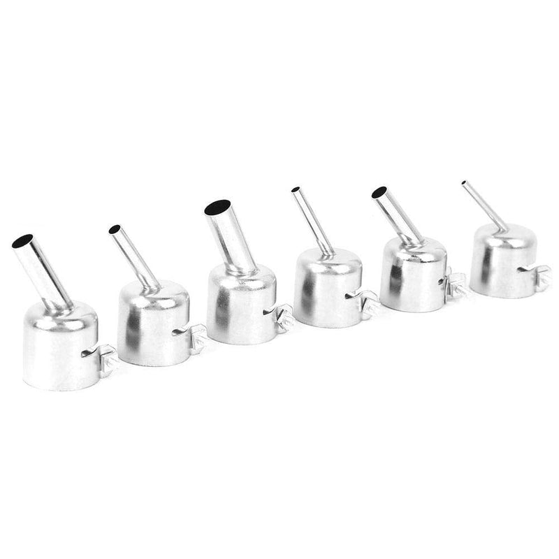 [Australia - AusPower] - 6 Pieces Hot Air Gun Nozzle Kits, Aluminium Short Slanted Hot Air Blower Nozzle 861DW Hot Air Gun Attachment Soldering Desoldering Station Accessories Hot Air Soldering Station for Hot Air Gun 