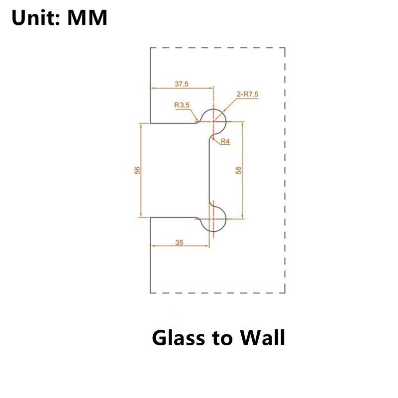 Ranbo 90 Degree Shower Glass Door Hinge, Matte Black, 1 Pack | solid 5mm-thick 304 stainless steel, wall to glass mount, for 5/16"-1/2" (8mm-12mm) thick frameless doors 90-degree glass-to-wall