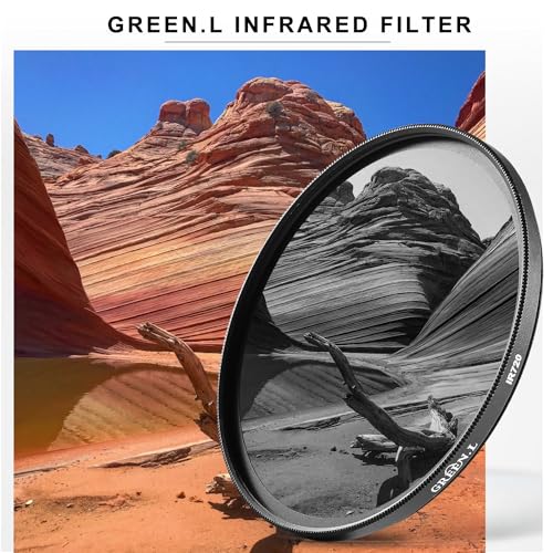 GREEN.L 95mm Infrared Filter, 95mm IR 720nm (R72) Filter for Camera Lens