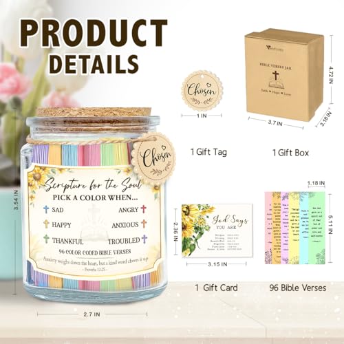Bible Verse Jar, Religious Christian Gifts For Women Men - Read Me When Prayer Jar with Scriptures - Birthday Gifts for Mother Sisters Besties, Inspirational Presents For Moms