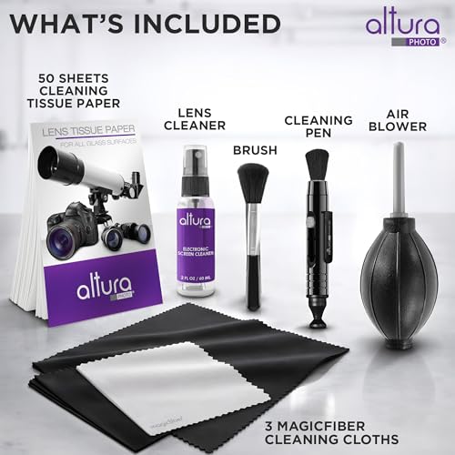 Altura Photo Camera Lens Cleaning Kit, Lens Cleaner for DSLR & Mirrorless w/ 2 oz. Altura Photo Cleaning Solution