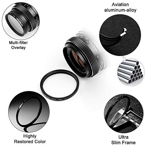 62mm Star Filter 4 Pieces Starburst Lens Filter(4 Points,6 Points,8 Points,12 Points) with Centre Pinch Lens Cap for Canon Nikon Sony Olympus Pentax and Other DSLR Cameras + 4 Slot Filter Pouch 62mm
