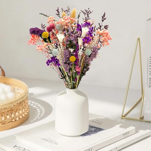 Dried Flowers Bouquet 39 Pcs Purple Dried Flowers 15 Kinds Set for Home Decor Table Boho Natural Flowers for Living Room Decor Wedding Arrangement and Craft Projects