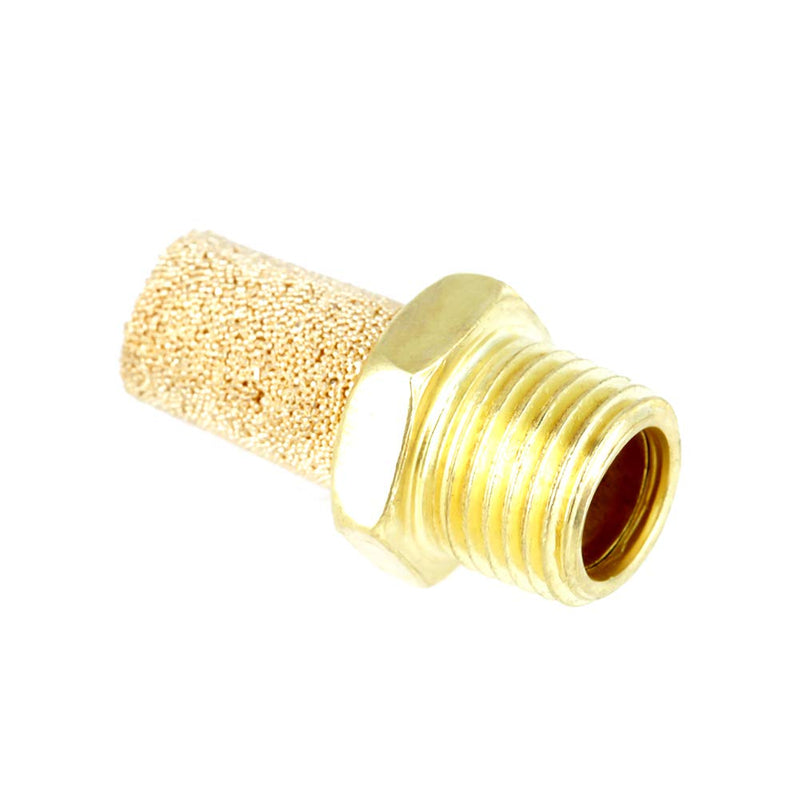 FTVOGUE Air Filter Silencer Set, G1/8 Male Thread, Sintered Brass and Iron, 25 Pieces, 0.9" Length, Pneumatic, 0-1.6MPa Working Pressure