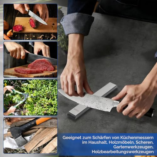 Diamond Whetstone Set of 6, Small Diamond Whetstones 150-3000 Grit, Sharpening Rod for Knives, Kitchen Knives, Scissors & Tools, Dry Use, Ideal for Daily Knife Care
