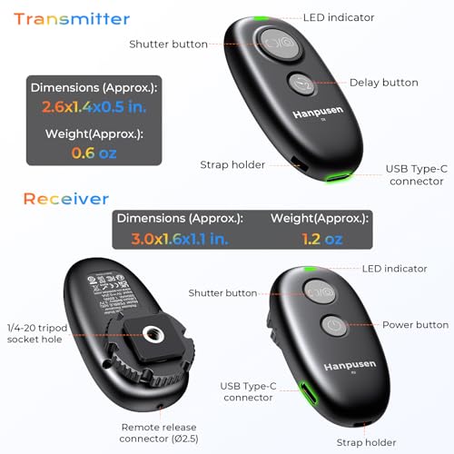 Rechargeable Camera Remote Control for Panasonic Wireless Shutter Release Rechargeable for Panasonic