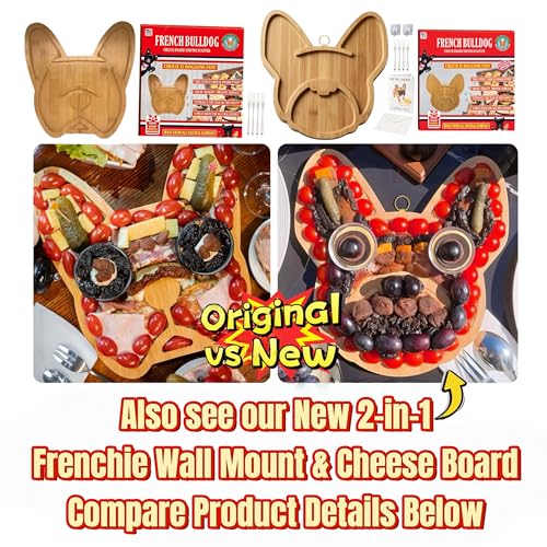 Frenchie French Bulldog cheese board from HOUSE PARTY 2K20, 12-inch cheese server set with cute, detailed dog design.