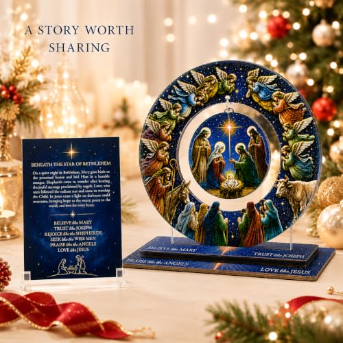 Nativity Scene Christmas Decor, Acrylic Christian Gift for Women