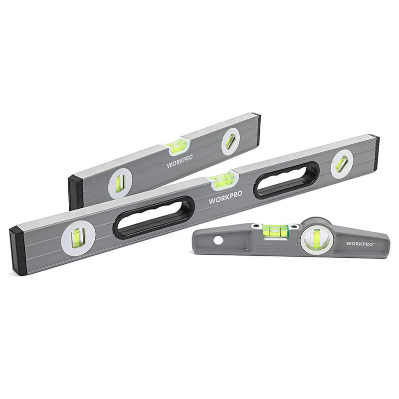 [Australia - AusPower] - WORKPRO Torpedo Level Set (9", 16", 24") and SWANSON 7" Speed Square 