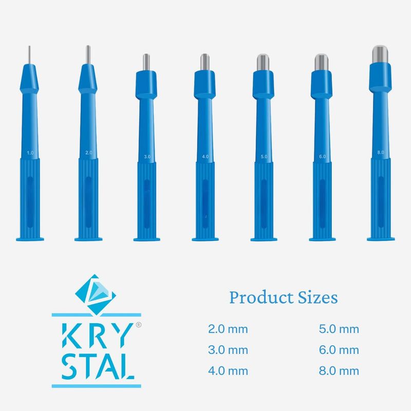 [Australia - AusPower] - Krystal Disposable Punch Biopsy with Protective Cap, Sterile, Single Punch Blade, for Medical use, Jewelry Piercing, Indivdually Packed (Box of 25) (8.0 mm) 8.0 mm 