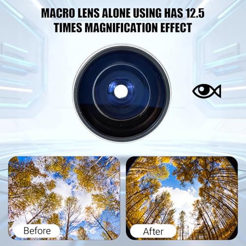 37mm Fish Eye Lens 0.25X Super Wide, Additional Lens for Camera with Macro