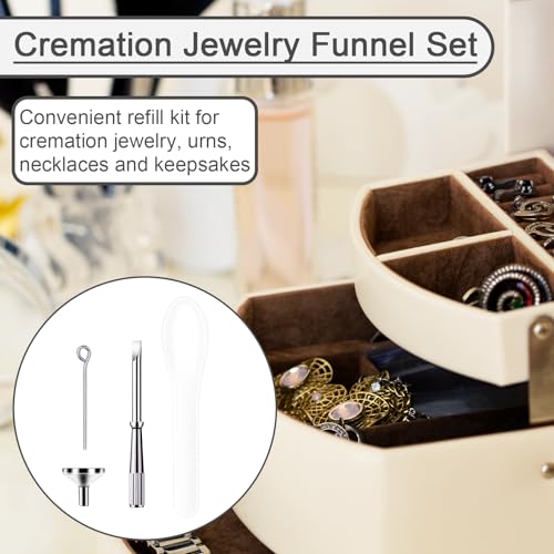 Cremation Ashes Funnel Kit, Mini Metal Funnel Set for Filling Bottles Include Spoon and Other Tools Ash Fill Tools Accessory for Ashes Filling