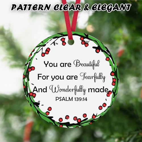 Christian Gifts Christmas Ornaments Inspirational Religious Gifts for Women Sister Friends Coworkers Bible Verse Gift Xmas Tree Holiday Home Party Decorations Inspirational Hanging Ornaments
