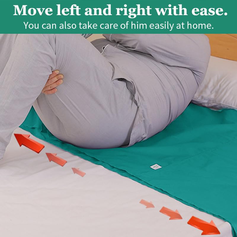 [Australia - AusPower] - Reusable Tubular Slide Sheet for Patient Transfer - Hospital & Home Care Bed Mobility Aid with Smooth Glide Technology, Fits Wheelchairs/Cars, Green (L) Large 