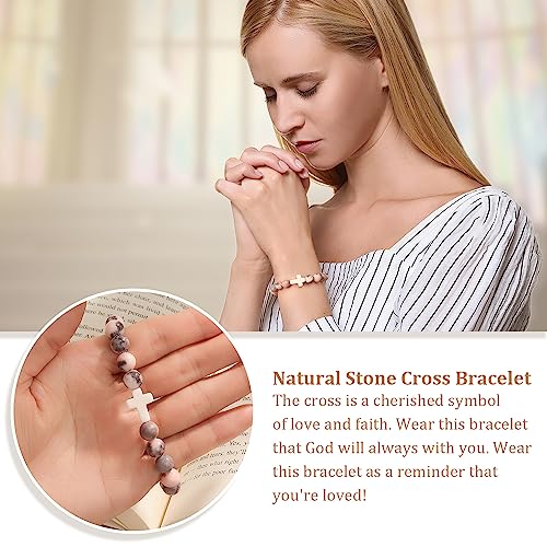 Christian Grandparents - Day Gifts for Women, Religious Cross Bracelet Yare Chosen-Pink