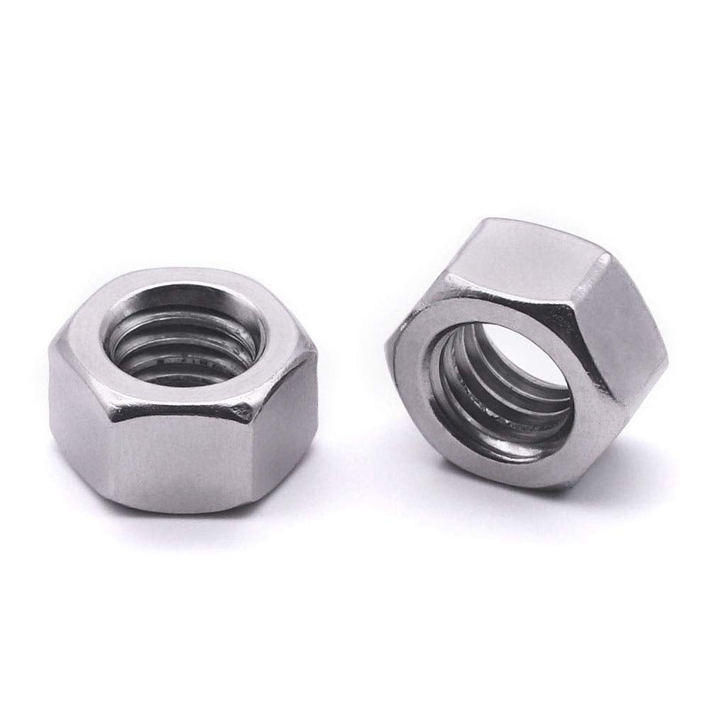 [Australia - AusPower] - M6-1.0mm (50 PCS) Stainless Steel Hex Nuts Finished Hexagon Nuts, 304 Stainless Steel 18-8, Standard DIN934, Full Thread, Bright Finish, Coarse Thread UNC M6-1.0mm 50 