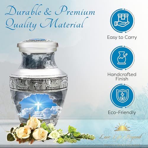 Stairway to Heaven Small Keepsake Urn for Human Ashes, 2.7 cu in