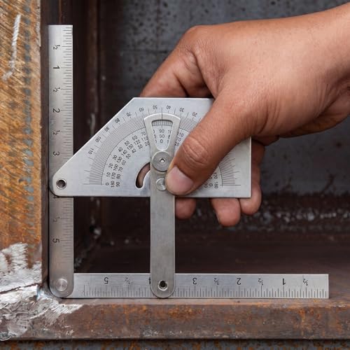 Copkim 2-pack metal protractors with 0-180 degree angle finder markings for woodworking