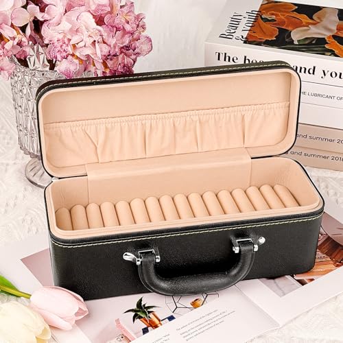15-Slot Jewelry Organizer Box for Bracelets, PU Leather Bangle Display Case with Velvet Lining - Portable Storage for Retail, Travel, Gift (Wedding/Mothers Day/Valentines)