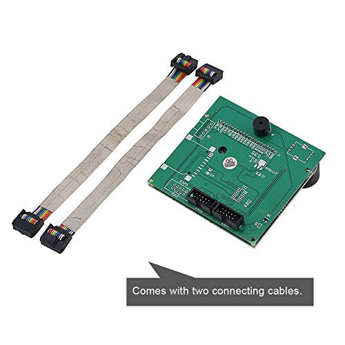 Replacement 3D Printer Screen, LCD Display Screen With 2 Cables For CR-10S 3D Printer, 9.2x8.5CM Display Mainboard With White Characters / Blue Backlit (Green)