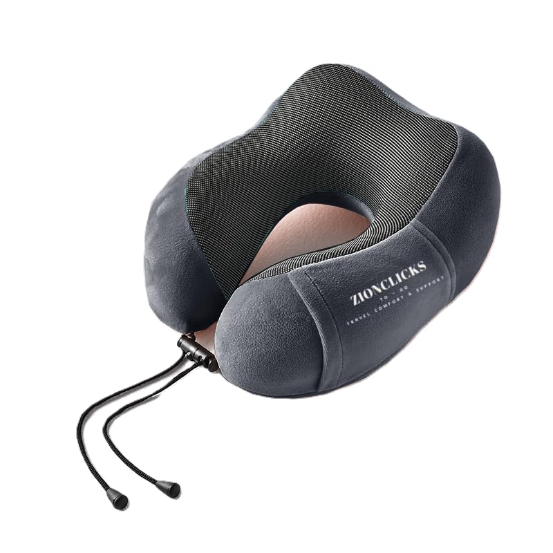 Memory Foam Travel Neck Pillow | Airplane & Cervical Support | Washable Cover
