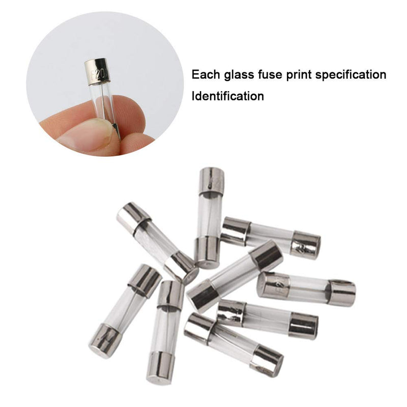 [Australia - AusPower] - QitinDasen 100 x Professional 6 x 30 mm Car Glass Tube Fuses, Quick Impact Glass Fuse, Fast Impact Glass Fuses, with 20 x Fuse Seat and 5 x AGC Fuse Holder 
