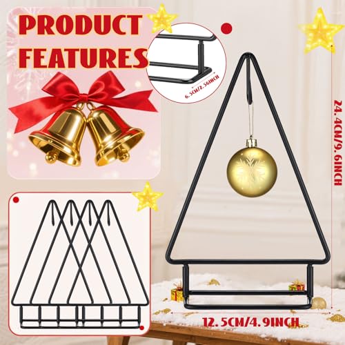 Cinnvoice Metal Christmas Ornament Stand Tree Shaped Holder, Black 10 Inch