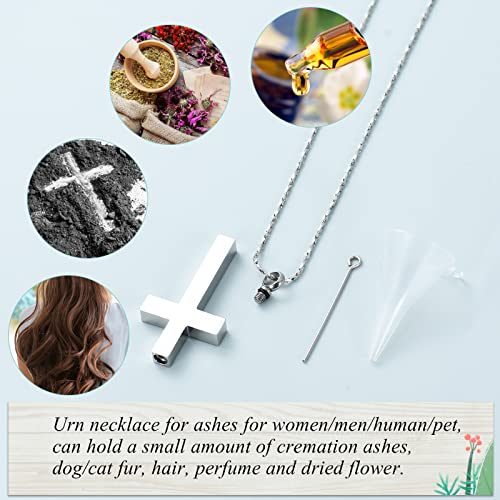 Imrsanl Religious Cross Urn Necklace Cremation Jewelry Keepsake Silver-1